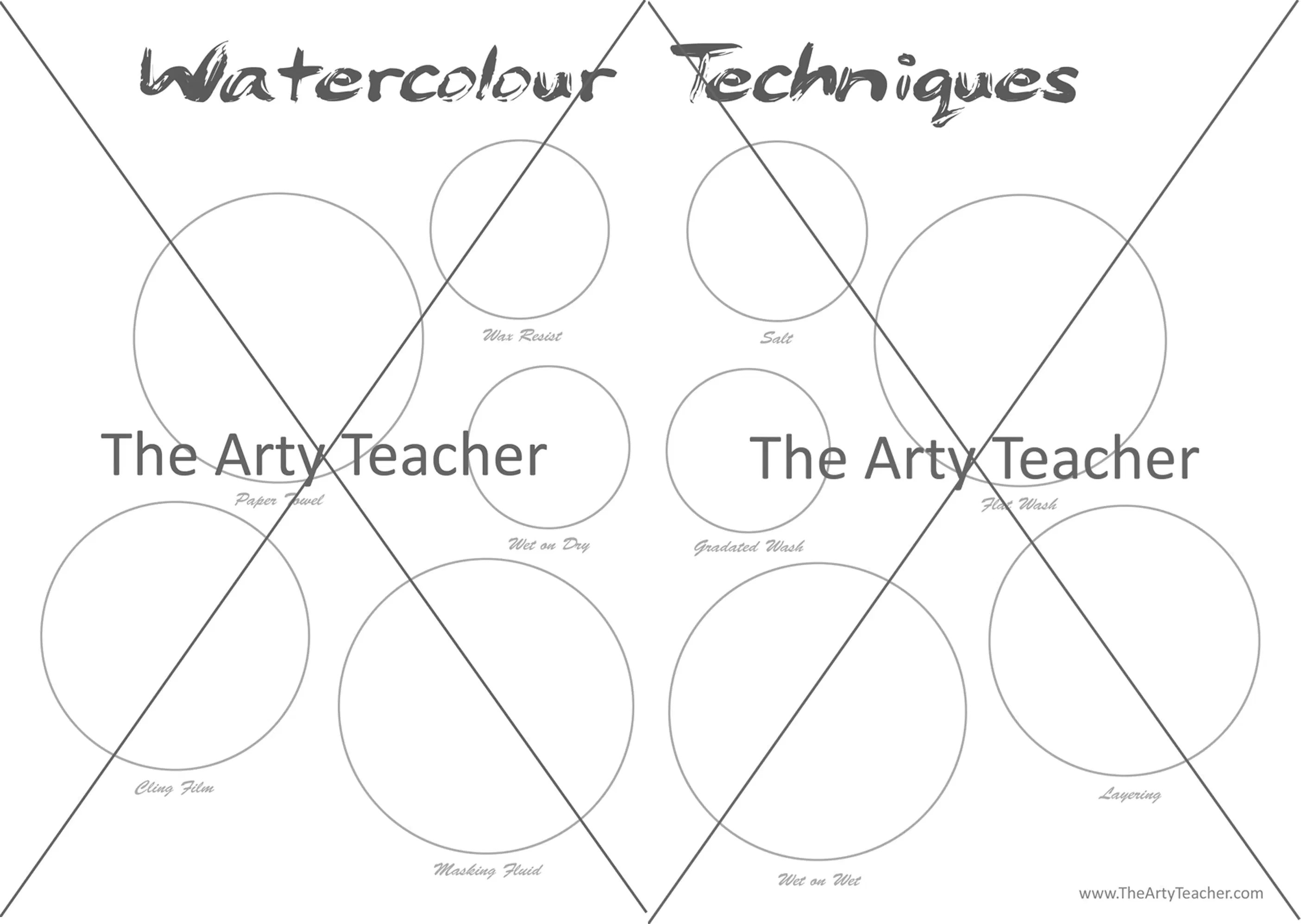 Watercolour Techniques - Art Lesson - The Arty Teacher