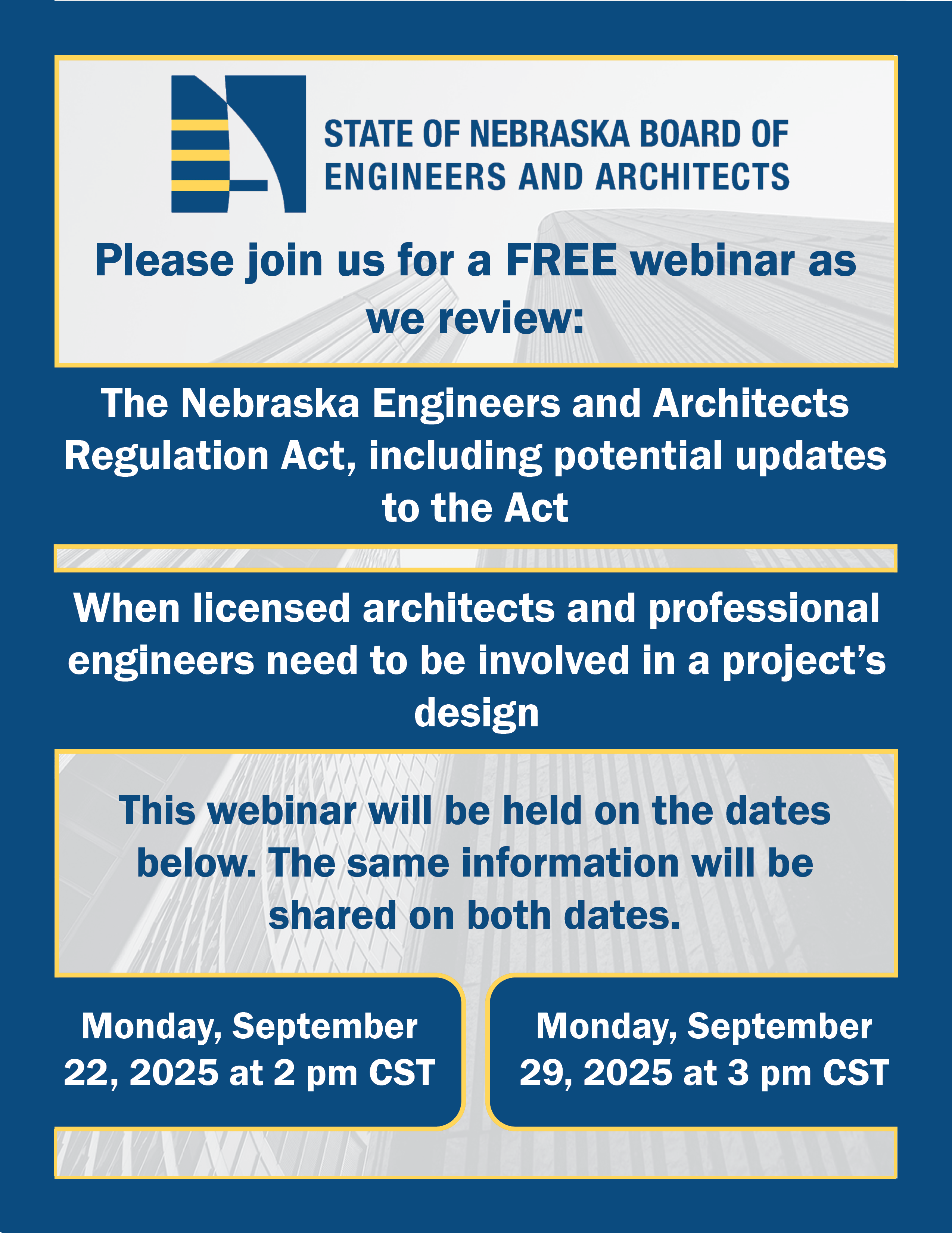 The Nebraska Professional State of Nebraska Board of Engineers and