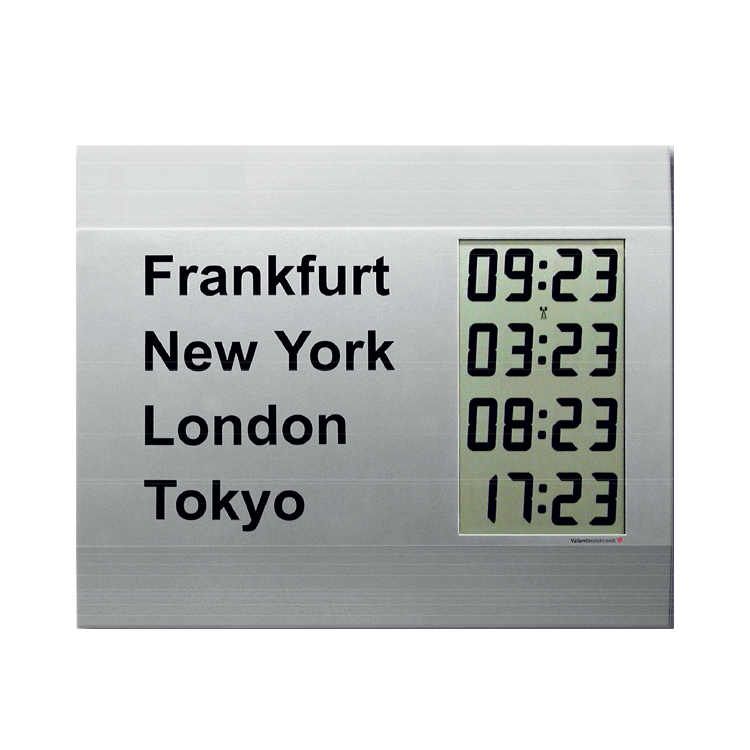 LCD Vertical time zone clock CW600 EA Combs