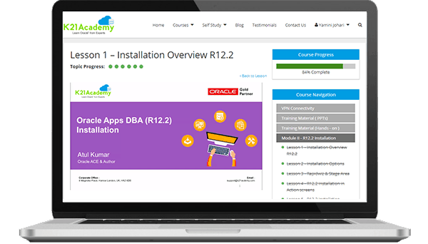 Oracle Apps DBA (R12.2) Online Training by Expert K21 Academy