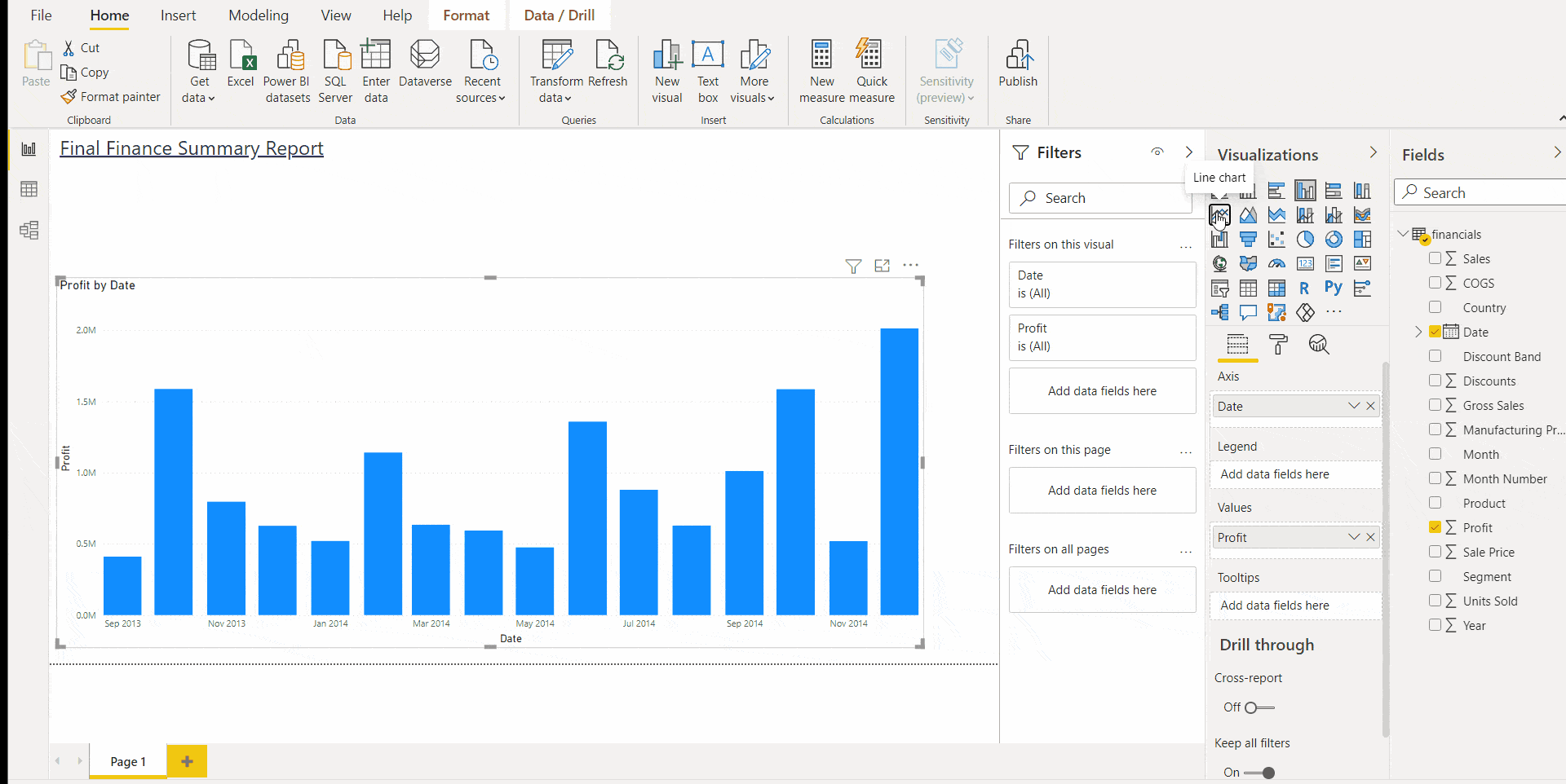 Power BI Report Designing a report in Power BI Desktop