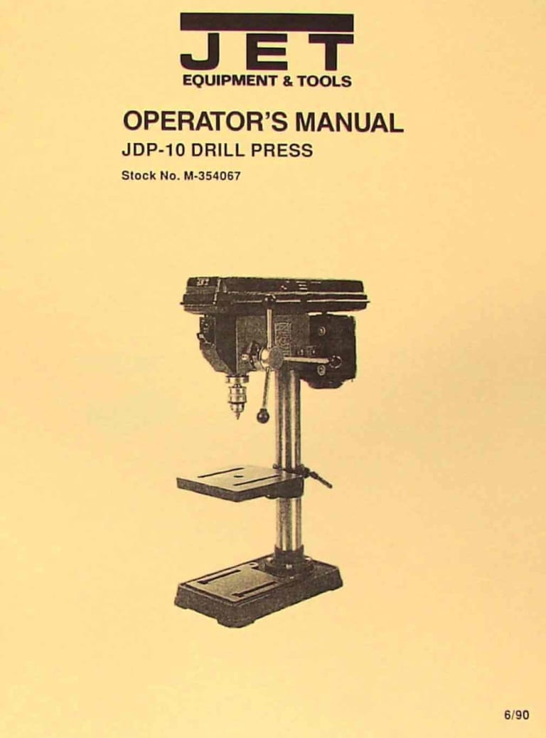 JETAsian JDP10 10" Drill Press Owner's Operator's & Parts Manual