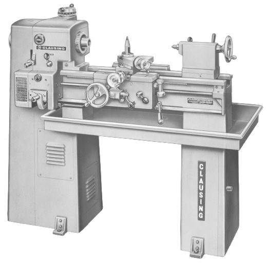 CLAUSING 12" 5900 Series Variable SPD Metal Lathe Instruction & Part Manual 502099 & Below