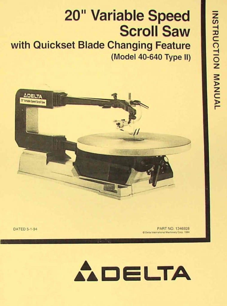 DELTA Getting Most Out of Your Band Saw & Scroll Saw Manual Ozark