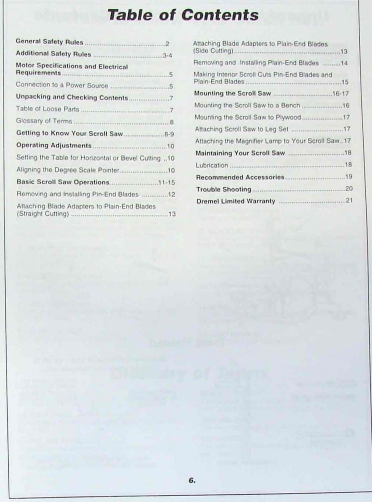 DREMEL 1671 16" Scroll Saw Operator's & Parts Manual Ozark Tool