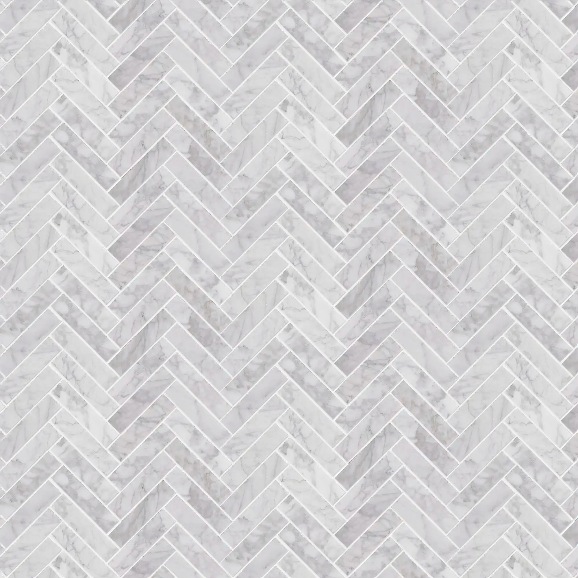 Carrara 1x4 Herringbone Honed Marble, part of our Carrara Series