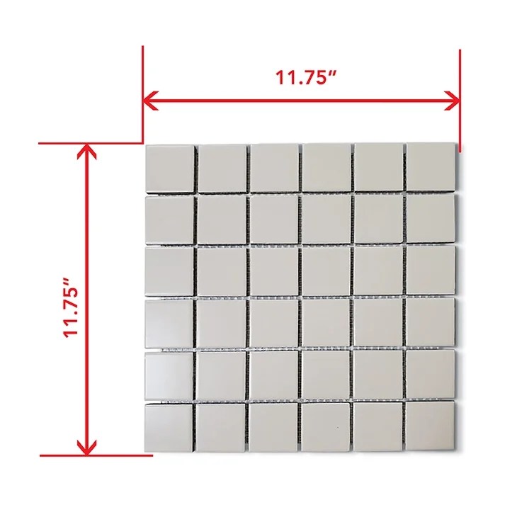 Beige Square 2x2 Matte Porcelain Mosaic iTileMosaic
