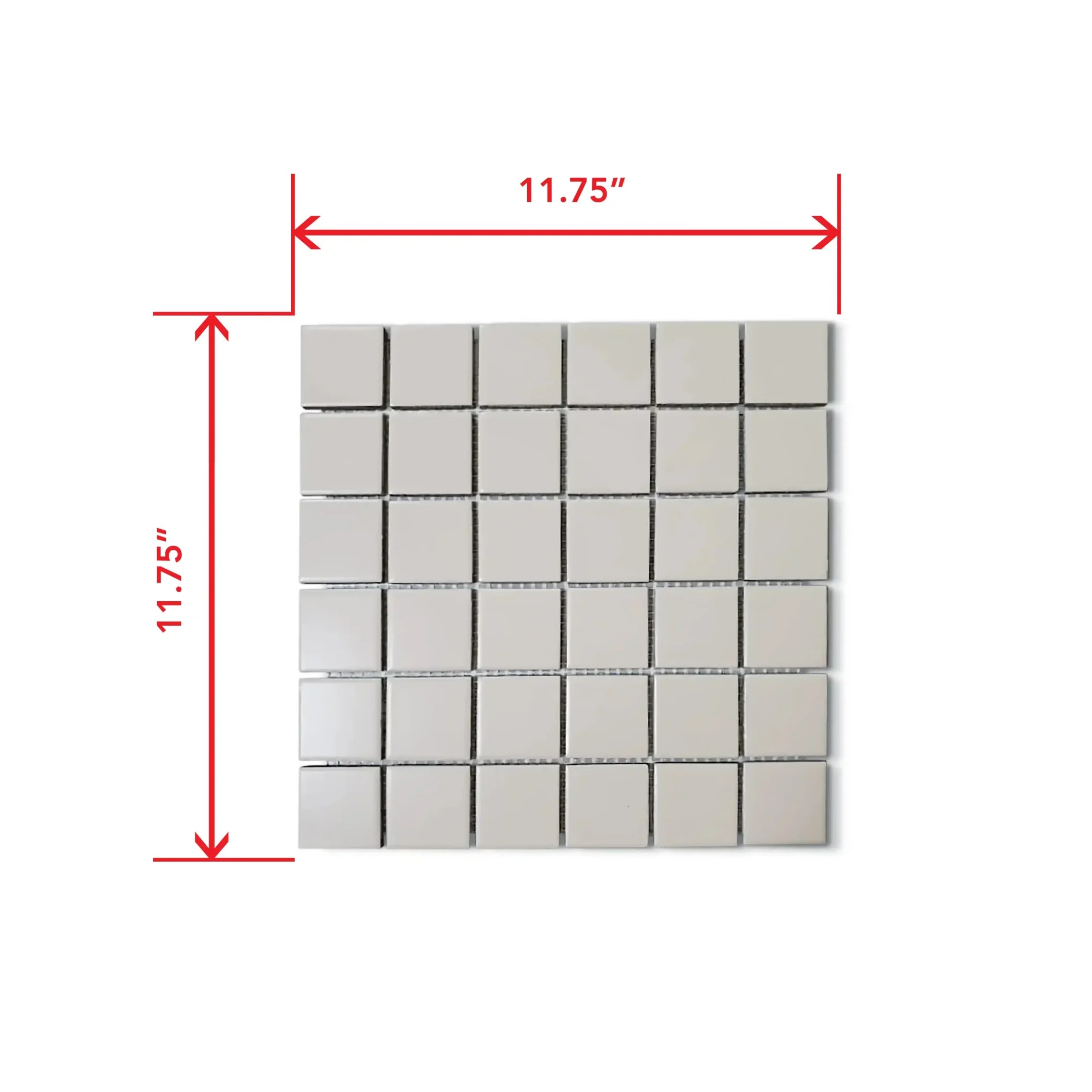 Silver Square 2x2 Matte Porcelain Mosaic available in iTileMosaic