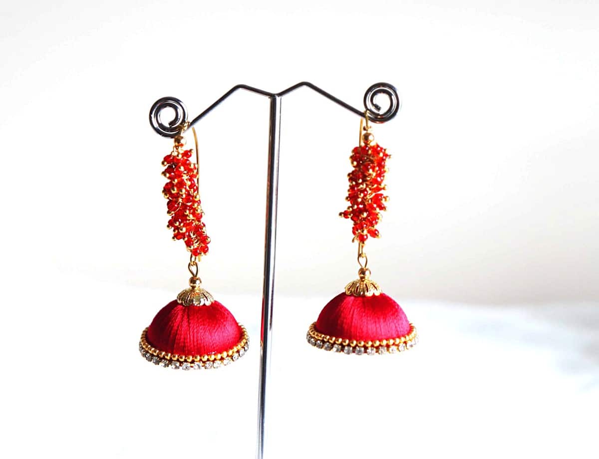 Blue silk thread earring Eagle Collections