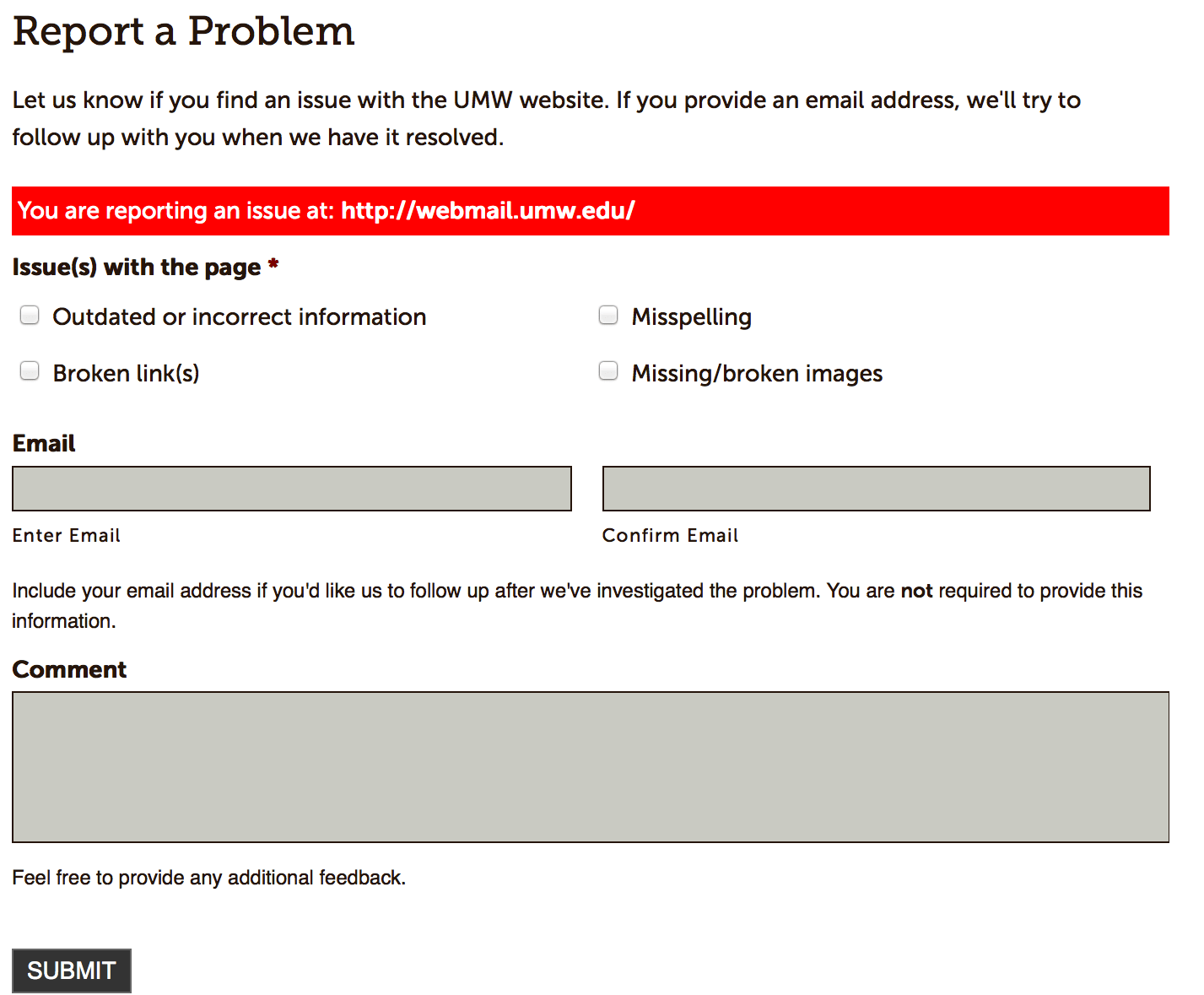 "Report a Problem"  Errors Now Easier to Report EagleEye