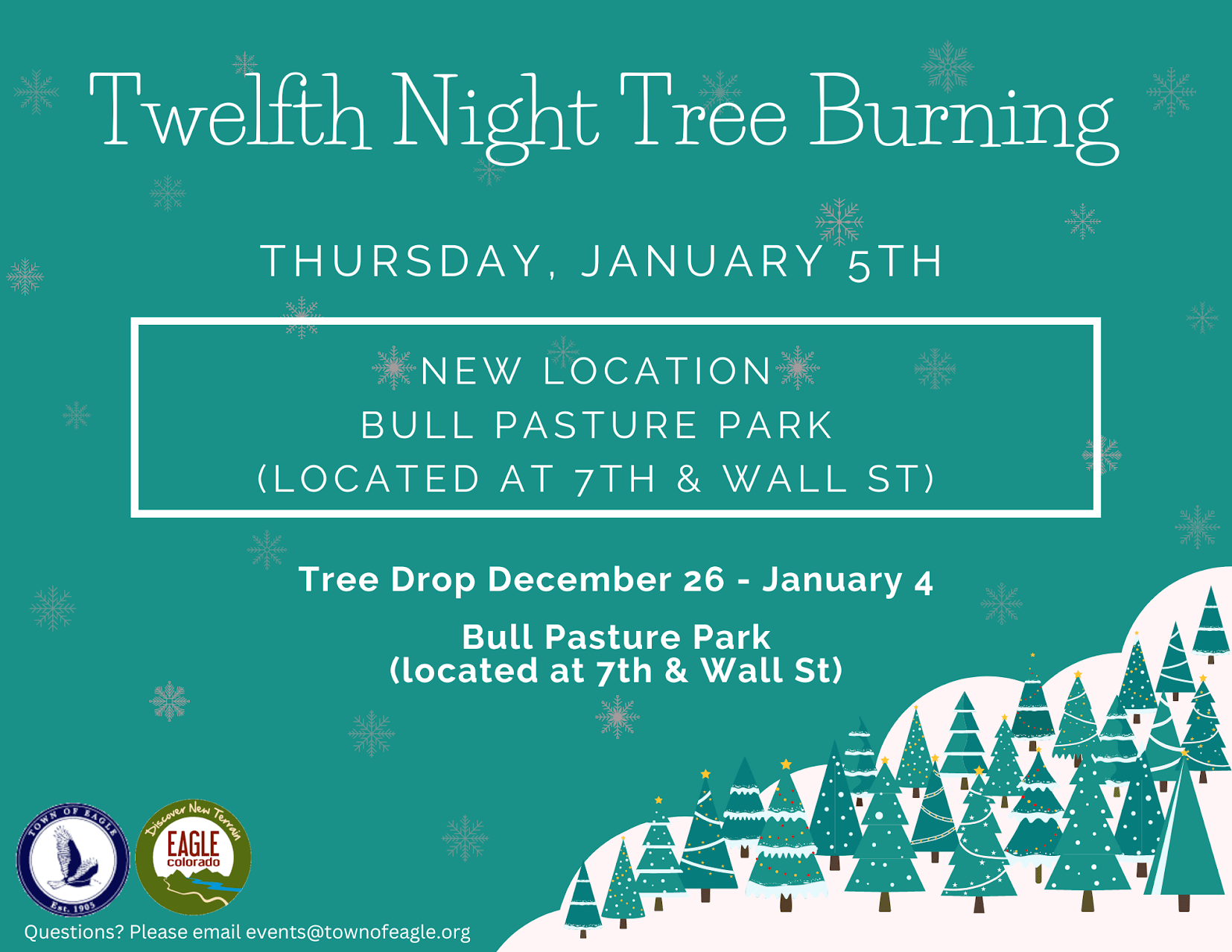 12th Night Christmas Tree Burning EagleOutside