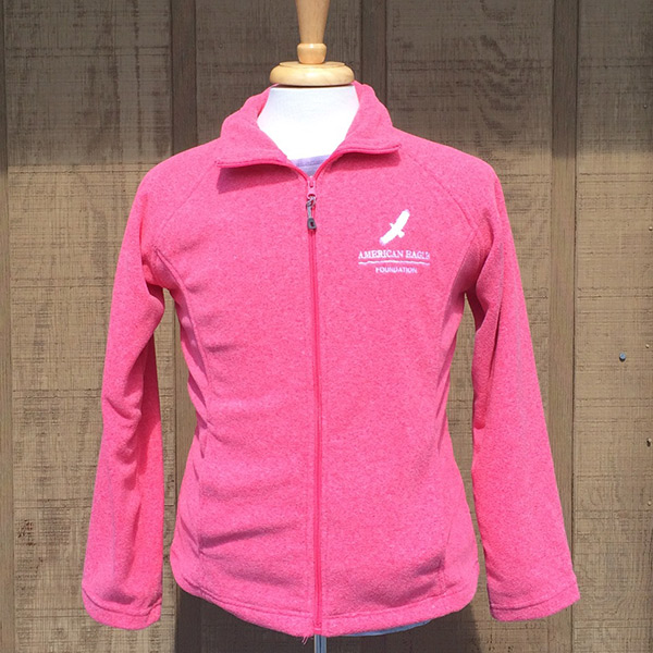 Ladies Heathered Coral Fleece Jacket American Eagle Foundation
