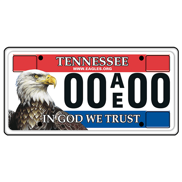 License Plate Tennessee Residents Only Eagle Specialty Plate