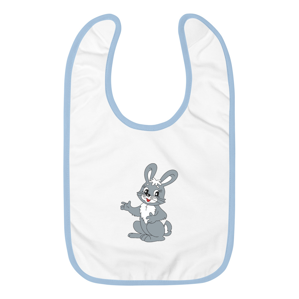 Bunny Embroidered Baby Bib Eagles General Clothing Company