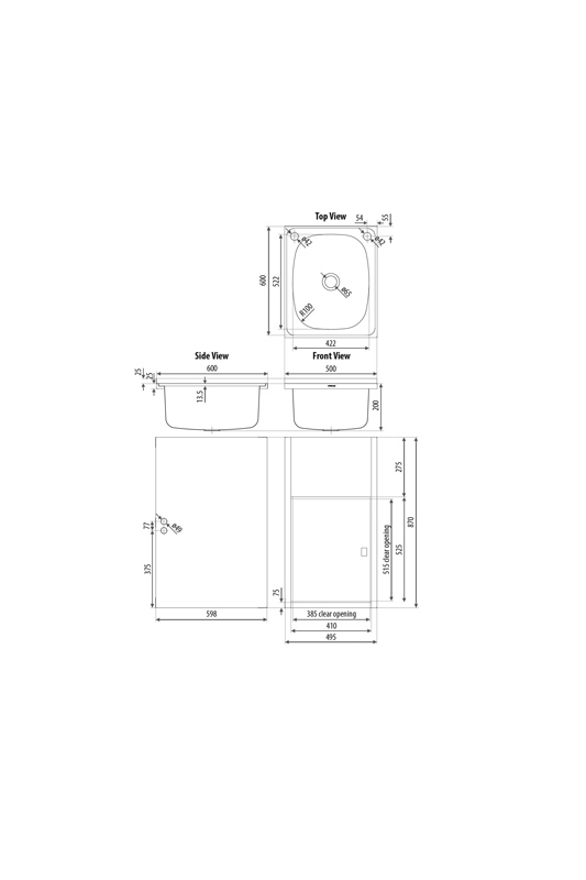 Everhard EI Trade 40L Slim Laundry Tub & Eagles Plumbing Plus