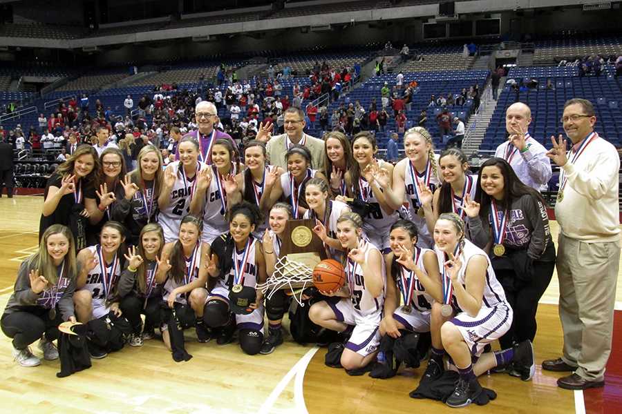 Varsity girls basketball wins third consecutive state championship