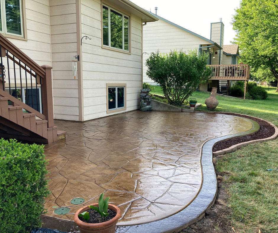 Backyard Concrete Patio Before & After Wichita, Kansas Concrete