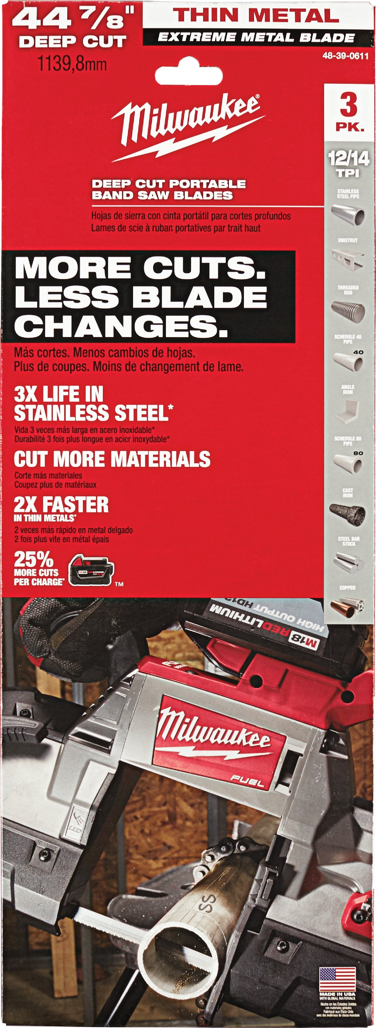 Buy Milwaukee Extreme Metal Band Saw Blade 447/8 In.