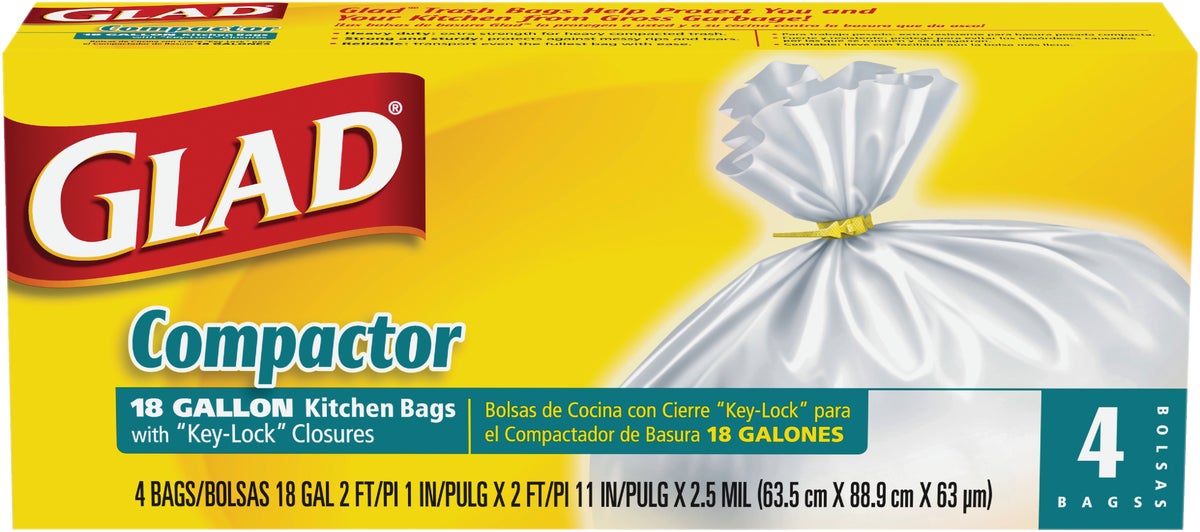 Buy Glad Compactor Kitchen Trash Bag 18 Gal., White