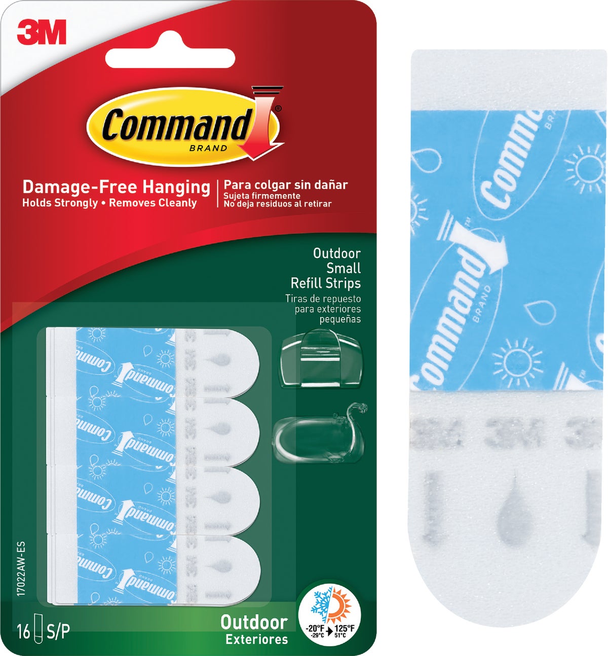 Buy Command Outdoor Light Clips Small Foam Strips Refill Clear