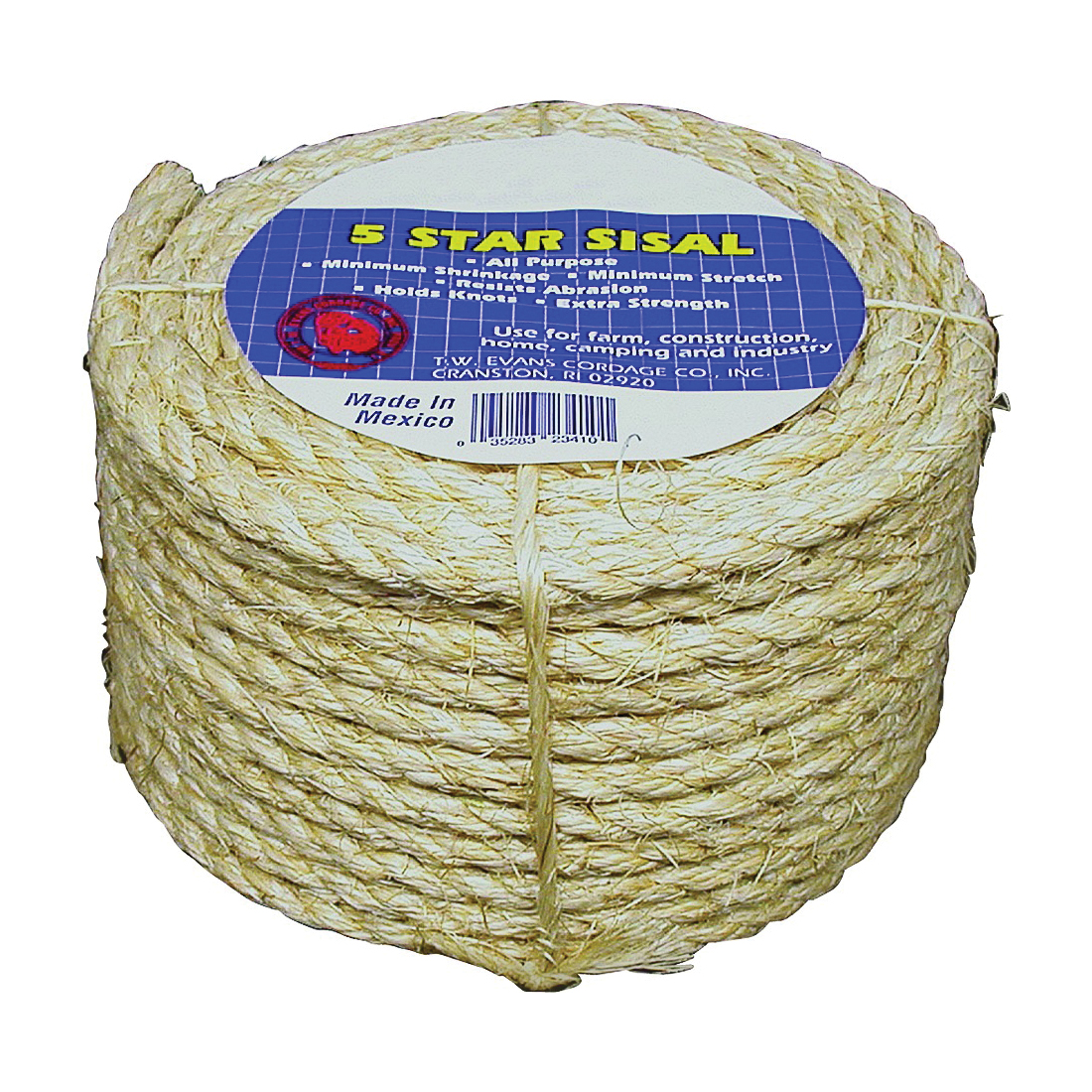 Buy T.W. Evans Cordage 23205 Rope, 1/4 in Dia, 50 ft L, 900 lb Working