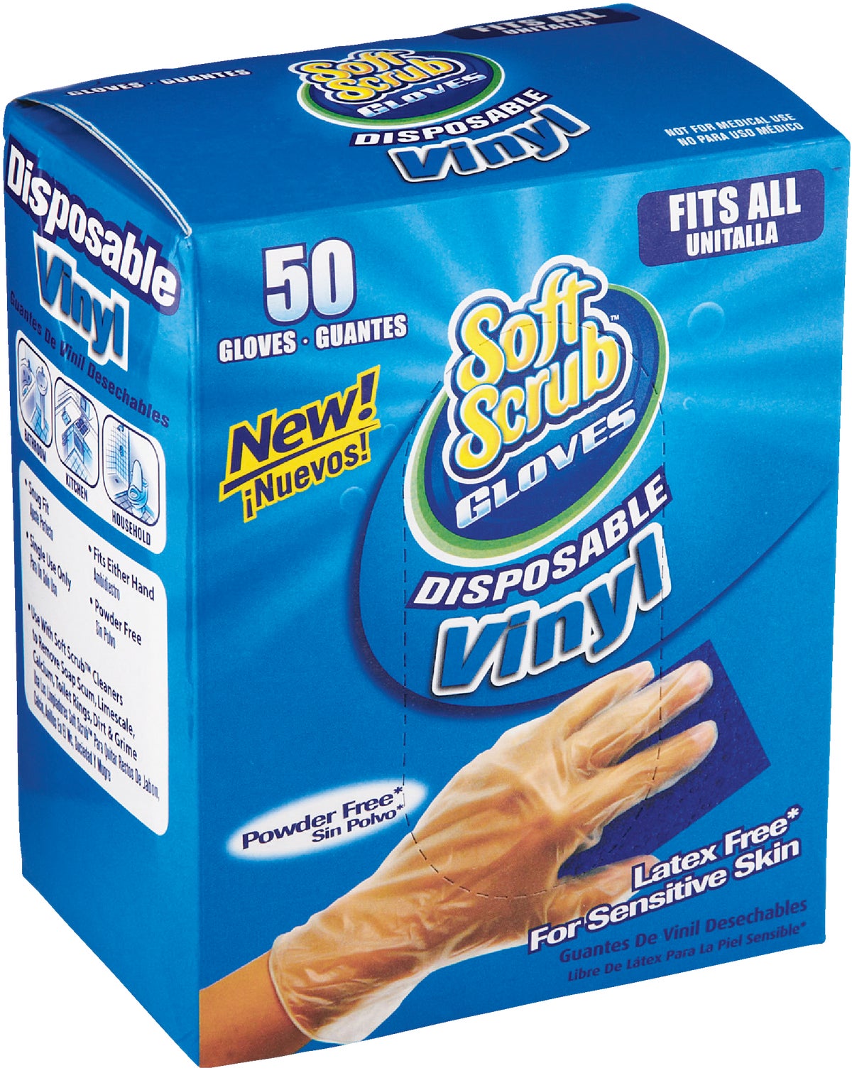 Buy Soft Scrub Vinyl Disposable Glove 1 Size Fits Most, Clear