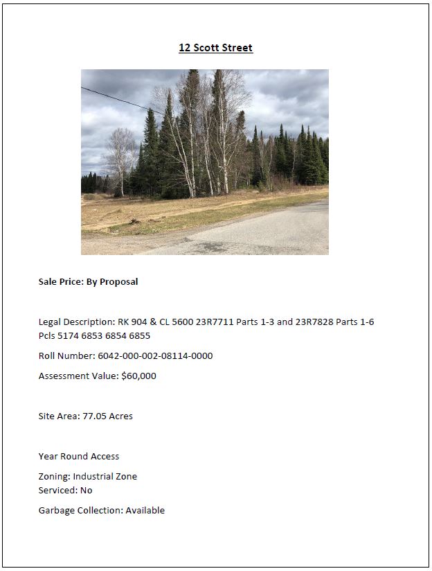 Development Properties Ear Falls, Ontario