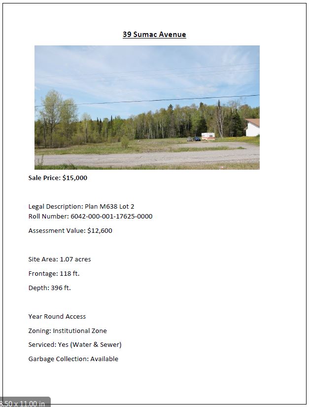 Development Properties Ear Falls, Ontario