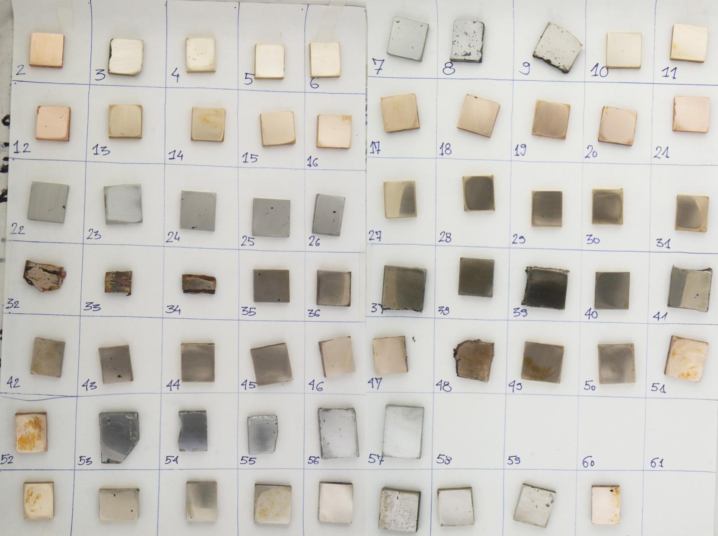 64 Metal Samples of using Vari [IMAGE] EurekAlert! Science News Releases