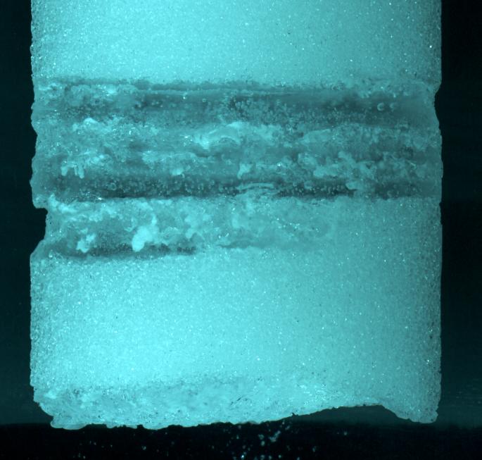 Ice Core with Melt Layers [IMAGE] EurekAlert! Science News Releases