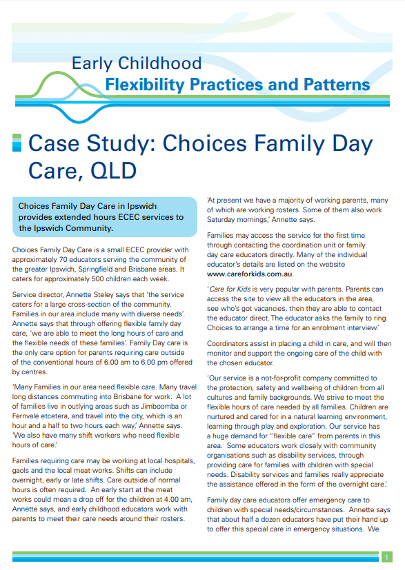 Case study Dorothy Waide Early Learning Centre Early Education