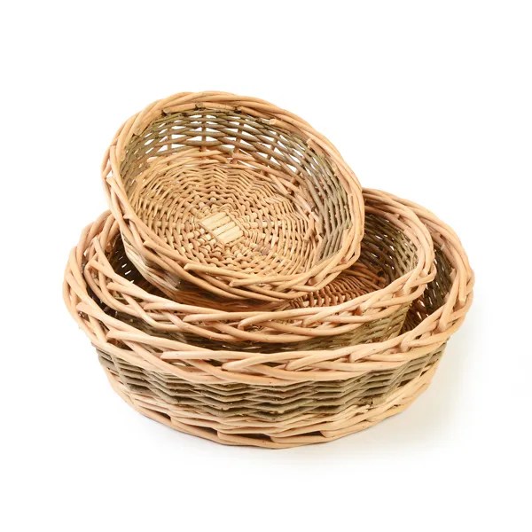 Set of Round Willow Baskets Early Years EYFS Resources Set of 3