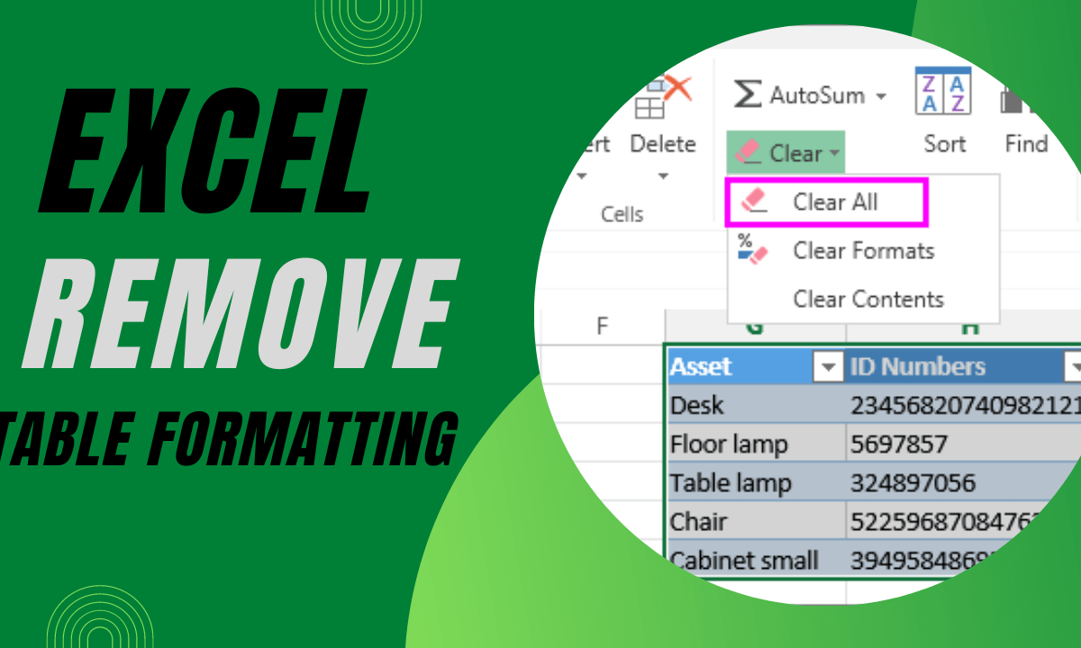 Excel Remove Table Formatting Format an Excel Table Earn and Excel