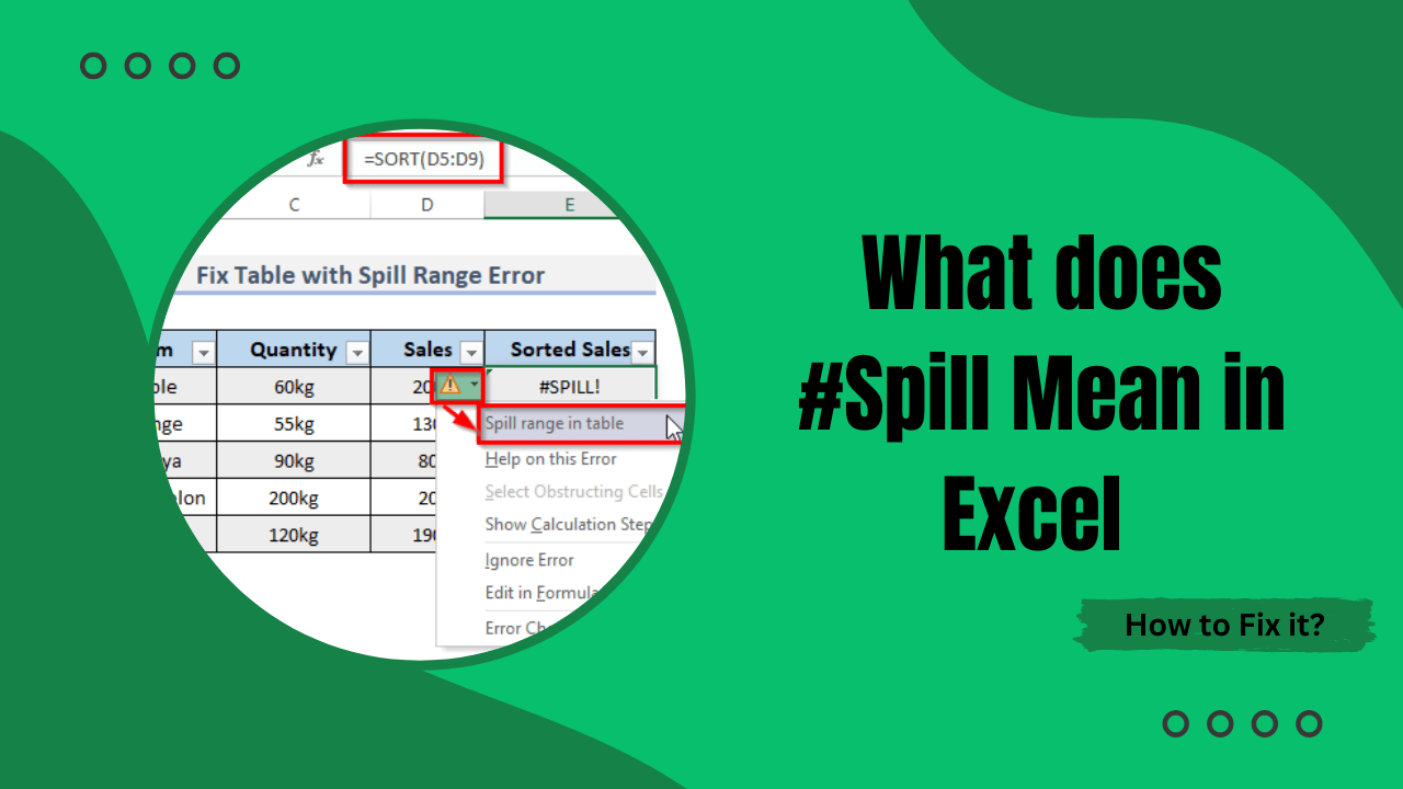 What does Spill Mean in Excel How to Fix it? Earn and Excel