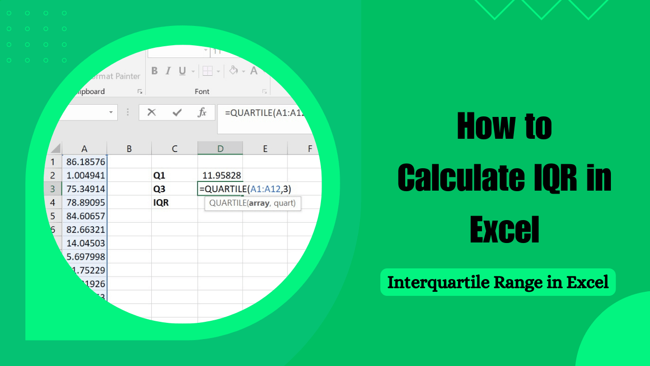 How to Calculate IQR in Excel Interquartile Range in Excel Earn and