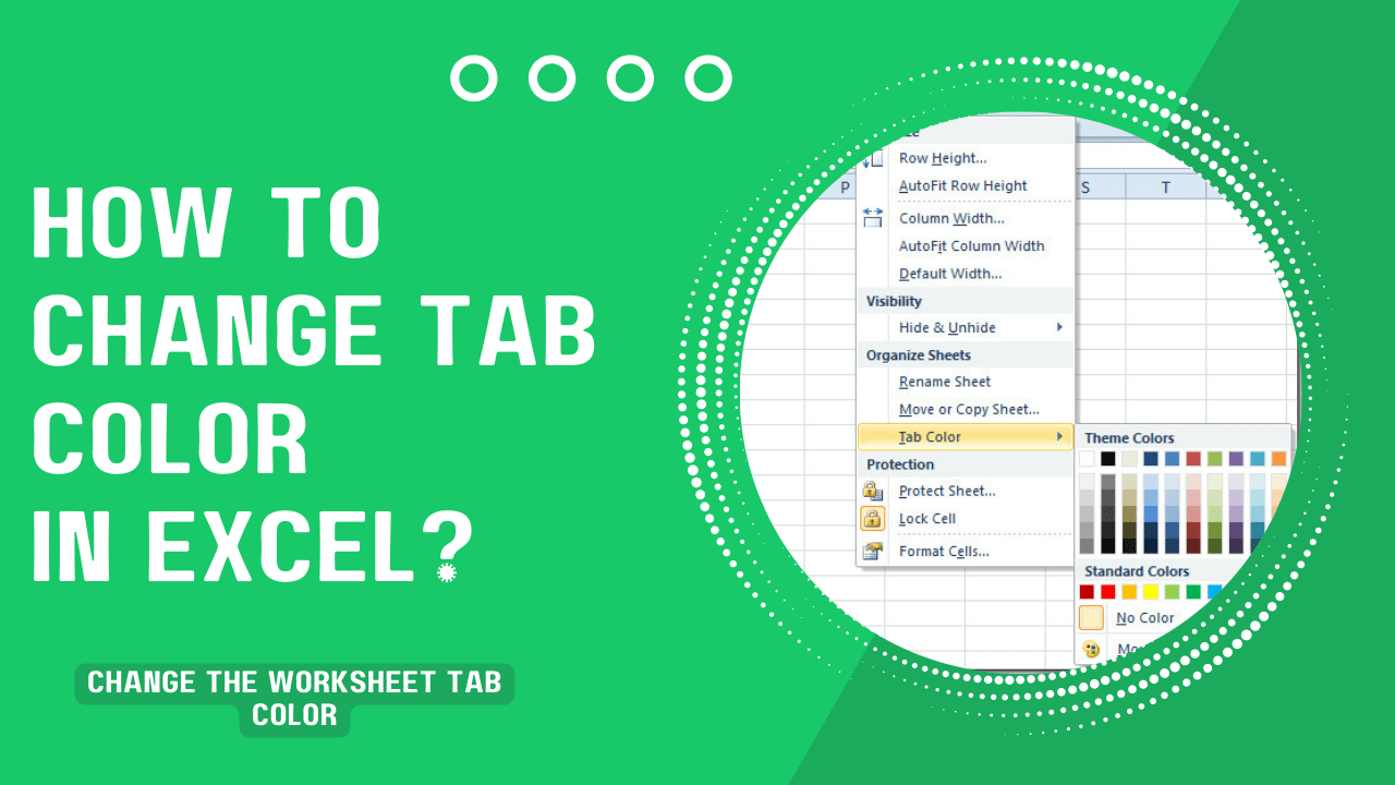 How to Change Tab Color in Excel Change the Worksheet Tab Color