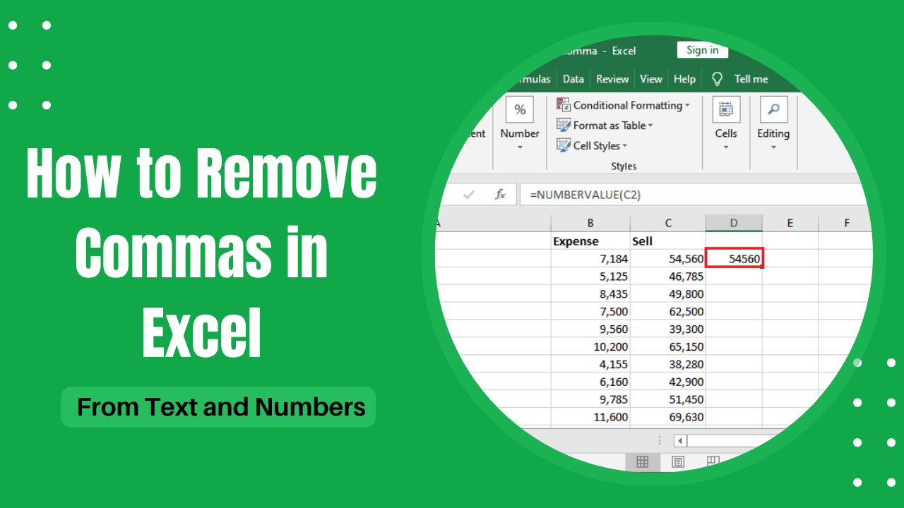 How to Remove Commas in Excel From Text and Numbers Earn and Excel