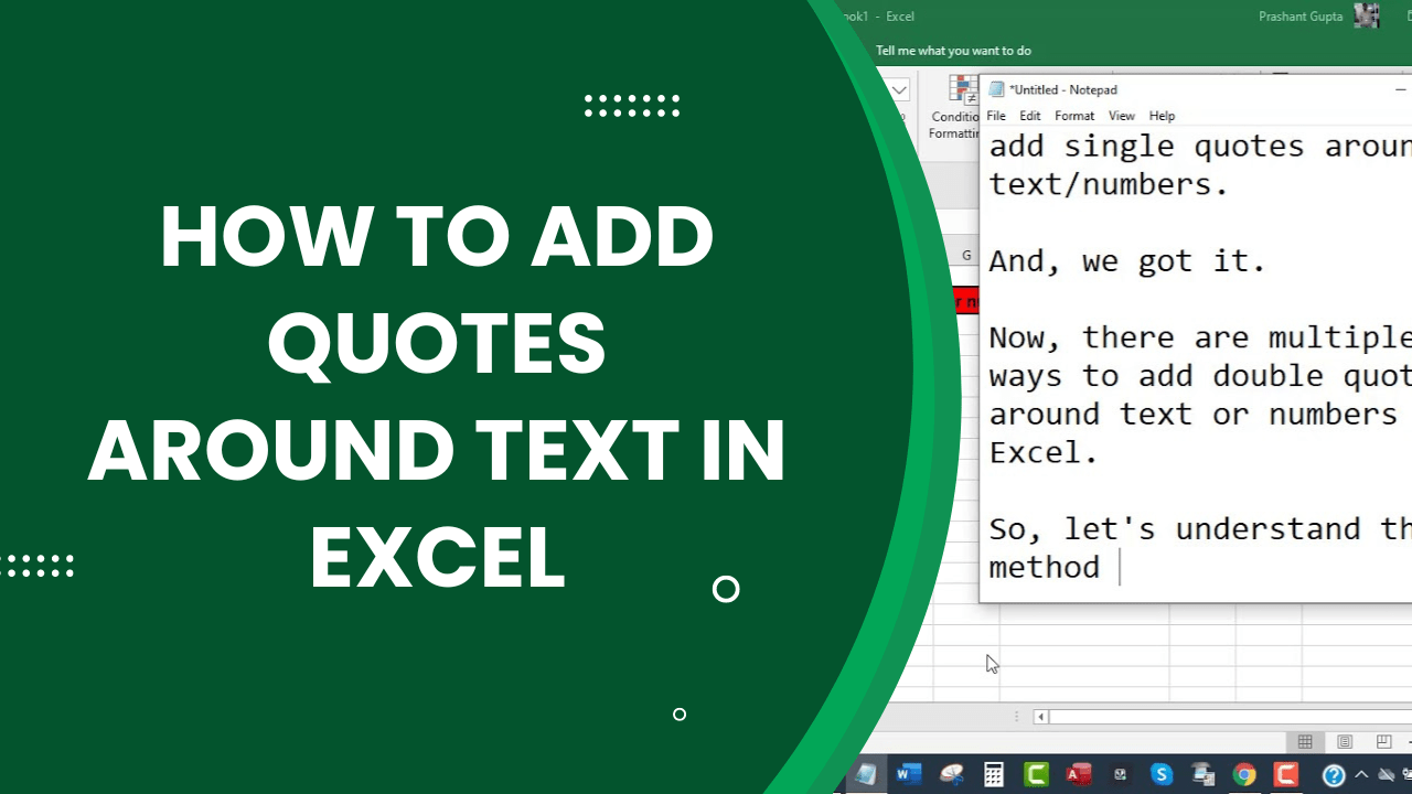 How to Add Quotes Around Text in Excel Earn and Excel