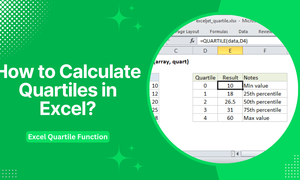 How to Calculate Quartiles in Excel Excel Quartile Function Earn