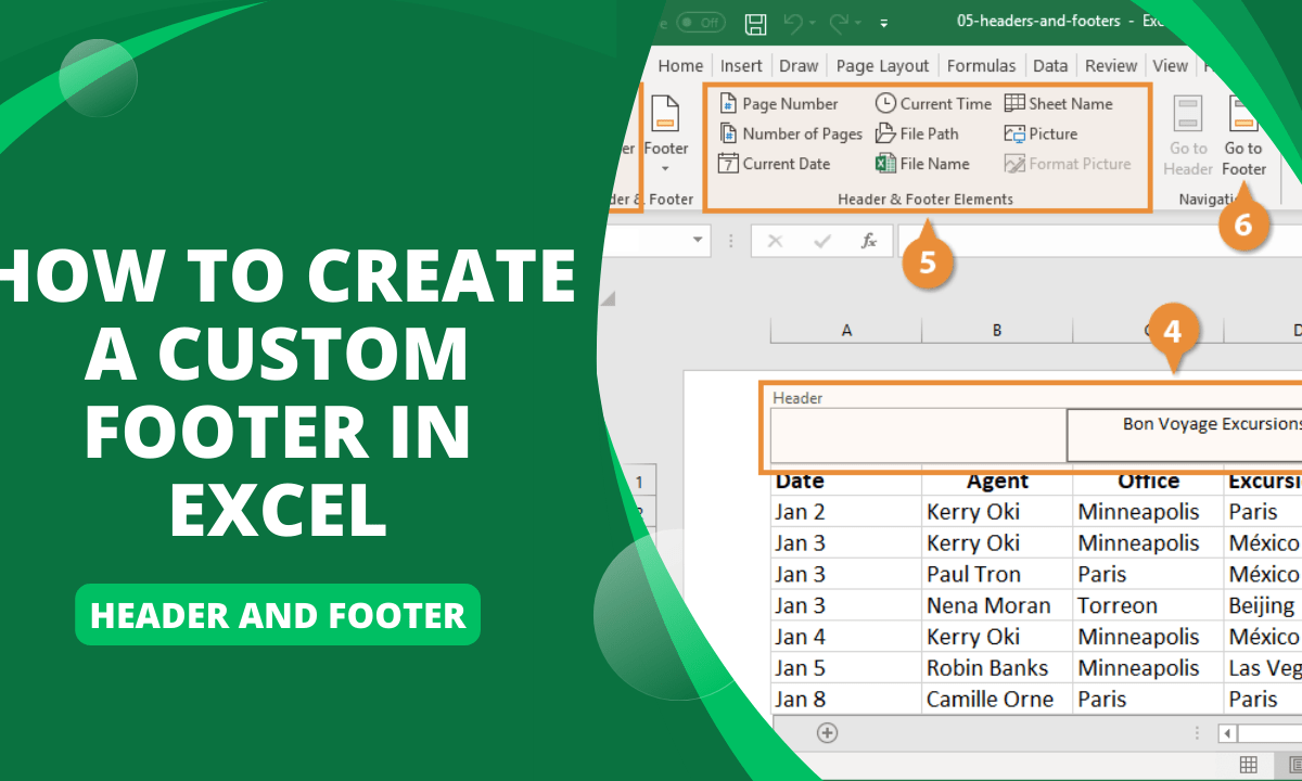 How to Create a Custom Footer in Excel Header and Footer Earn and Excel
