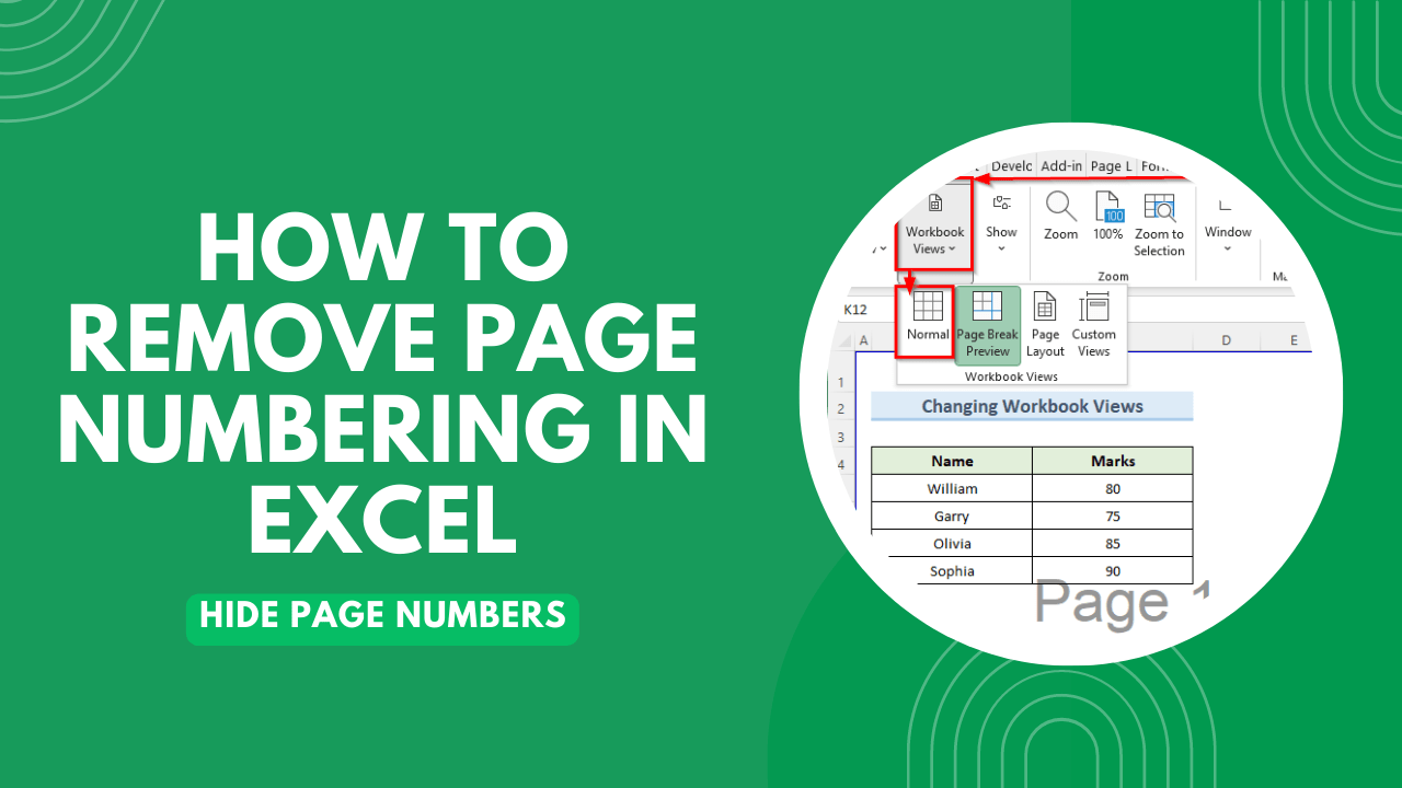 How to Remove Page Numbering in Excel Hide Page Numbers Earn and Excel