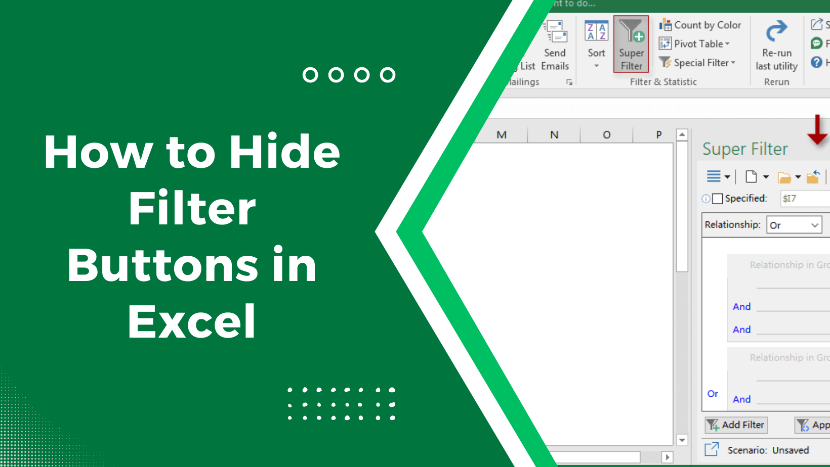 How to Hide Filter Buttons in Excel Earn and Excel