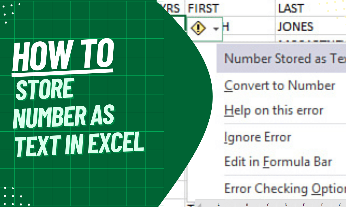 How to Store Number as Text in Excel Earn and Excel