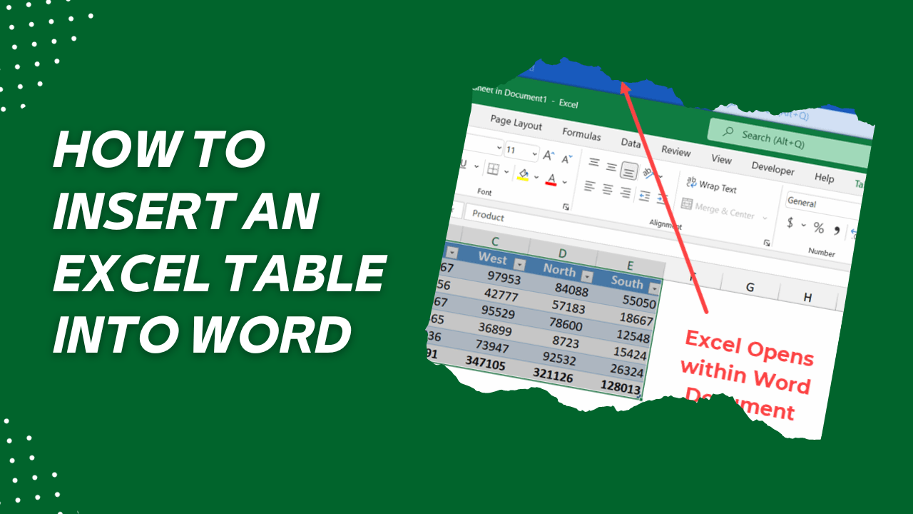How to Insert an Excel Table into Word Earn and Excel