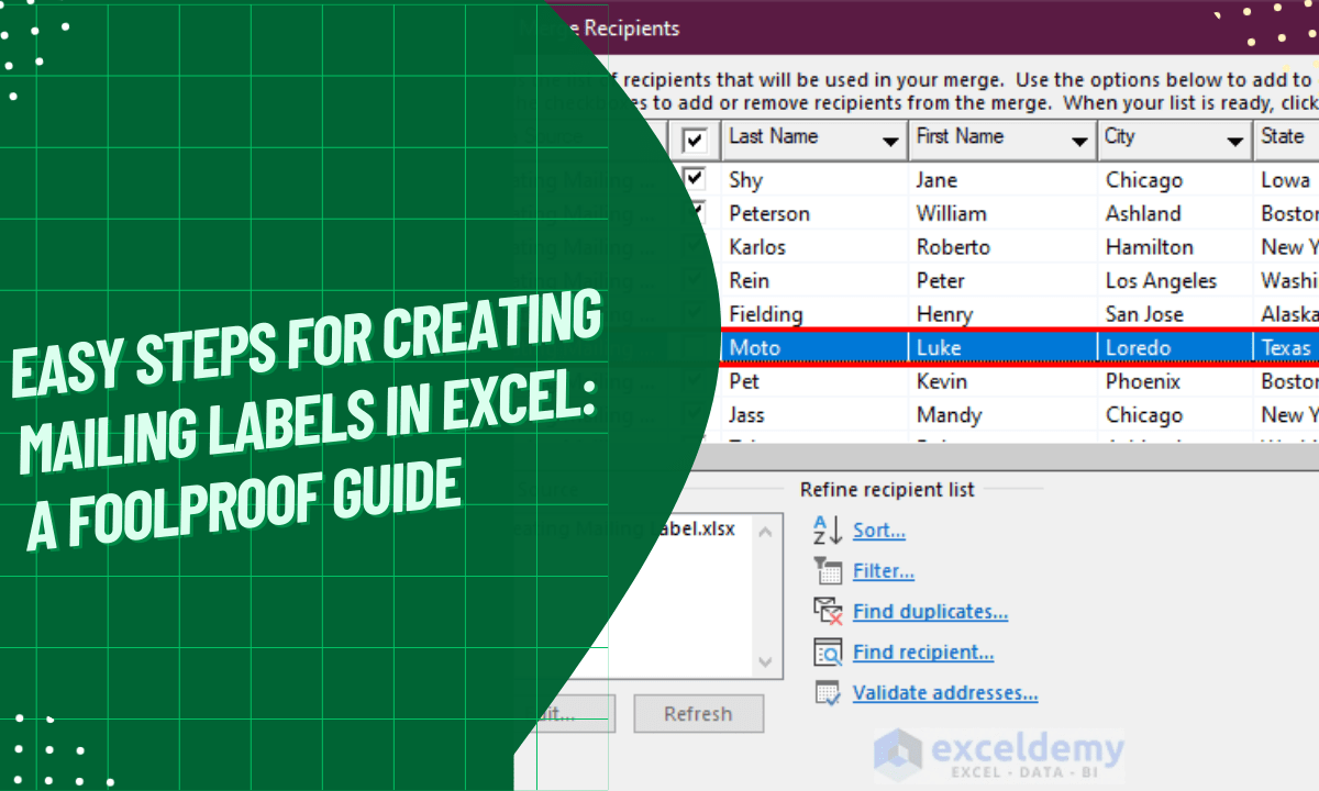 Easy Steps for Creating Mailing Labels in Excel A Foolproof Guide Earn and Excel