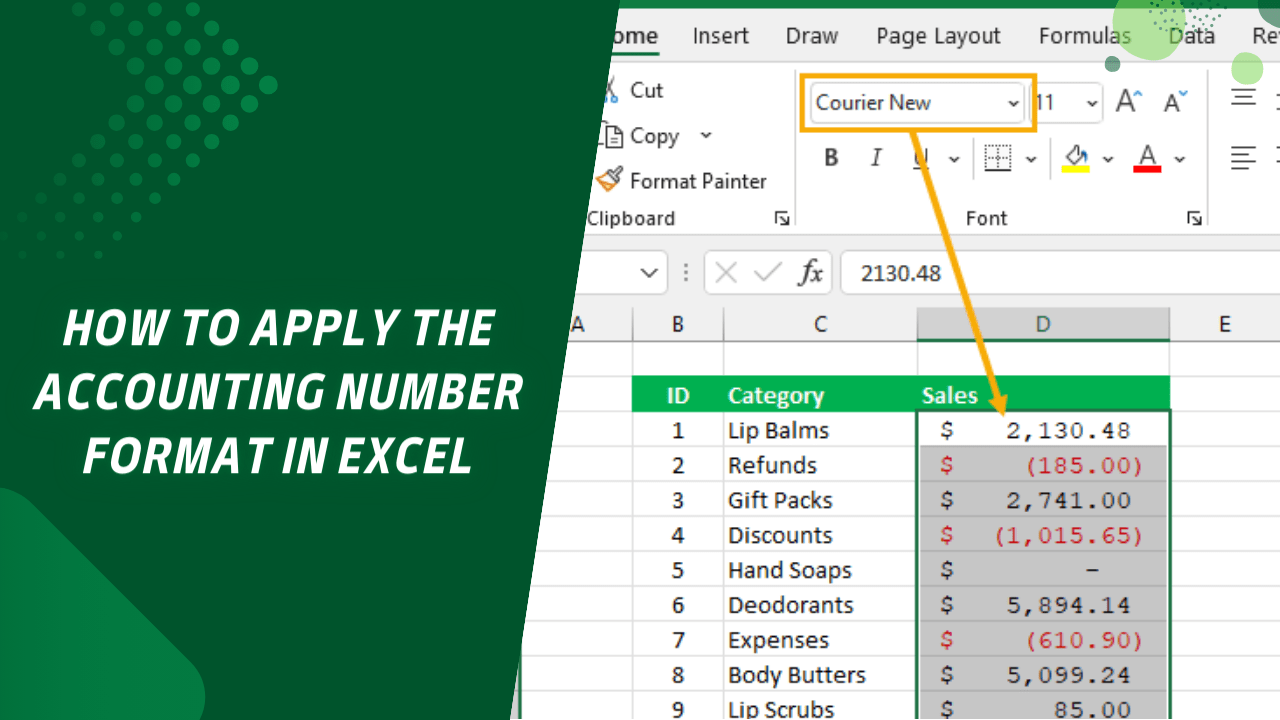 Mastering Precision How to Apply the Accounting Number Format in Excel