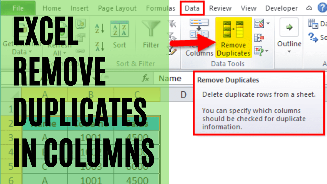 Excel Remove Duplicates in Columns Find and Remove Duplicate Values