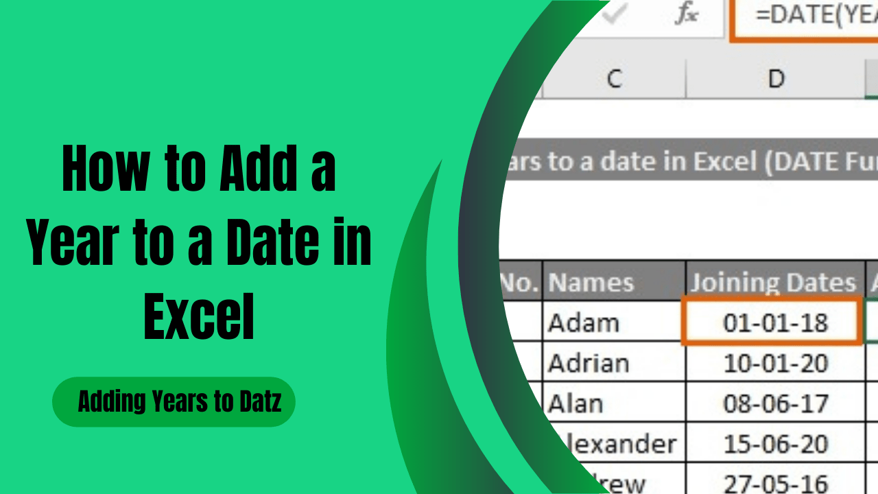 How to Add a Year to a Date in Excel Adding Years to Date Earn & Excel