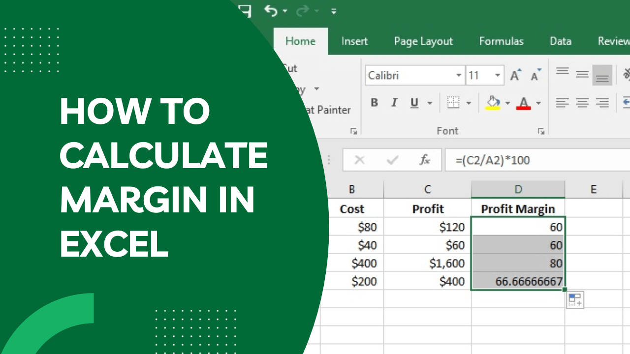 How to Calculate Margin in Excel A Complete Introduction Earn & Excel