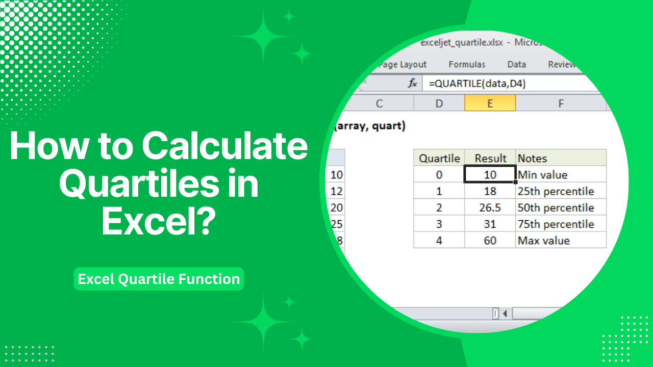 How to Calculate Quartiles in Excel Excel Quartile Function Earn